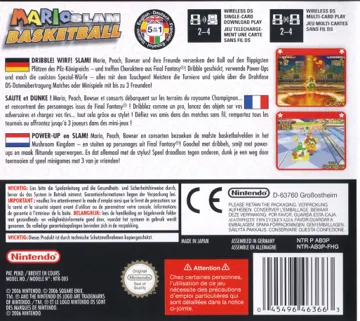 Mario Basket 3 on 3 (Japan) box cover back